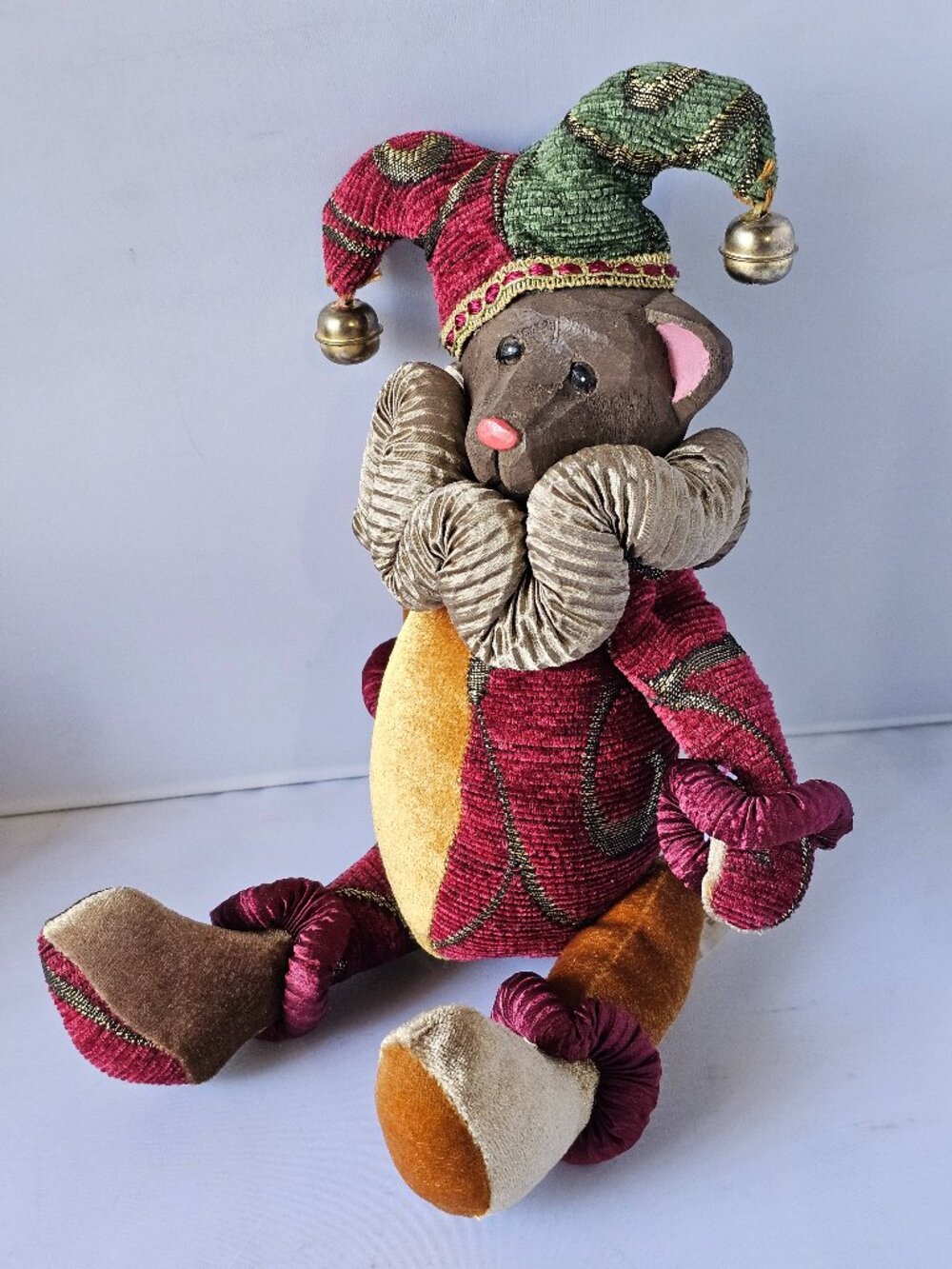 Vintage Dan Dee Collector's Choice Bear Jester Clown Christmas Bell Accent